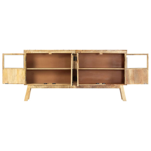 Rustika Rowe -  Sideboard Brown and Black 160x30x80 cm Solid Rough Mango Wood